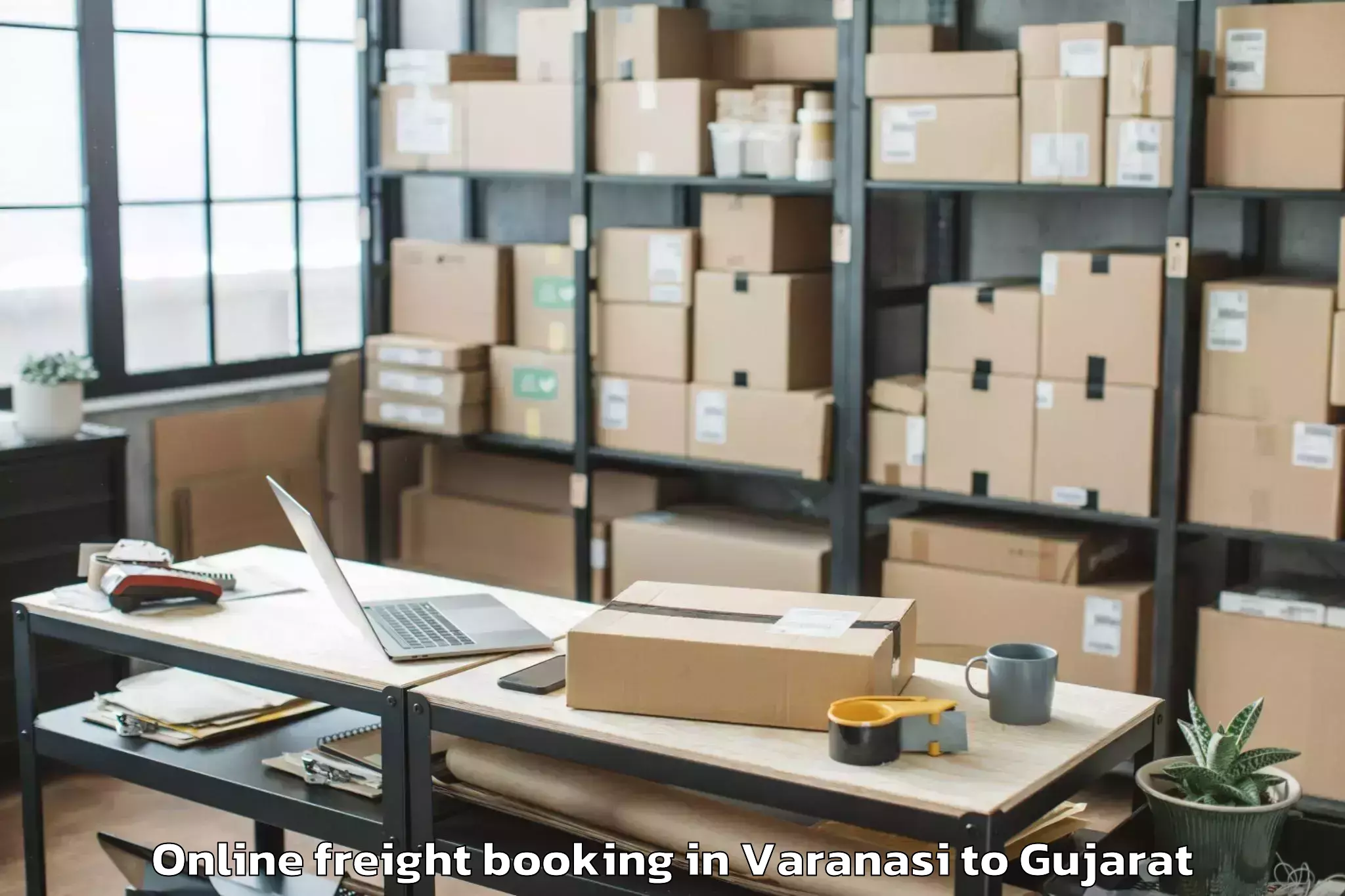 Book Varanasi to Vansda Online Freight Booking Online